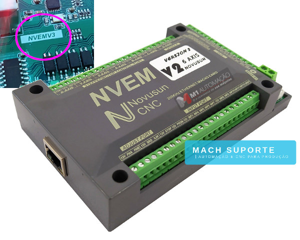 Interface Placa Controladora CNC Porta Ethernet Wifi 6 Eixos NVEM V3 para Mach3