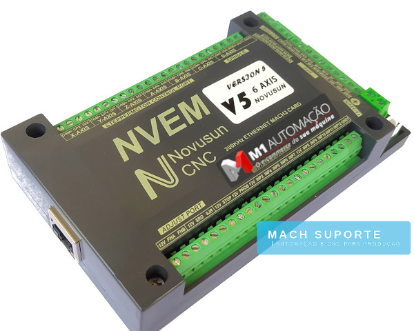 Interface Placa Controladora CNC Porta Ethernet Wifi 6 Eixos NVEM V5 V2.1 para Mach3