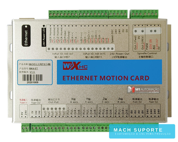 Interface Placa Controladora CNC Porta RJ45 Ethernet Wifi XHC MK4-ET 4 Eixos para Mach3
