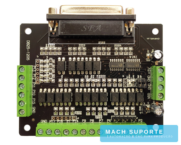 Interface Placa Controladora CNC Porta Paralela DB25 6 Eixos para Mach3