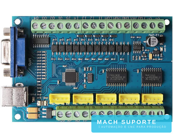 Interface Placa Controladora CNC Porta USB 5 Eixos BL BlueSky STB5100 V3.2 Blue para Mach3