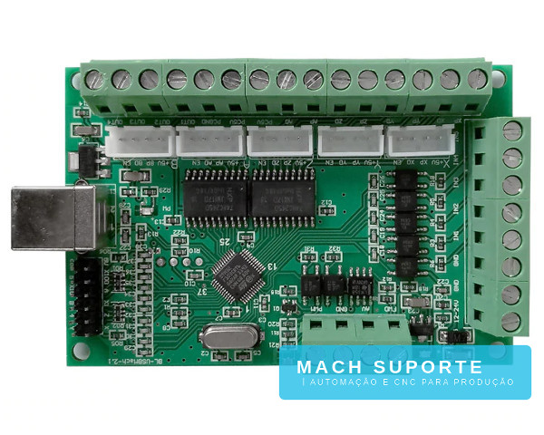 Interface Placa Controladora CNC Porta USB 5 Eixos BL BlueSky V2 Verde para Mach3