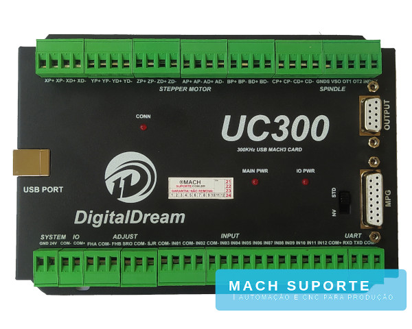 Interface Placa Controladora CNC Porta USB 6 Eixos DigitalDream UC300 para Mach3