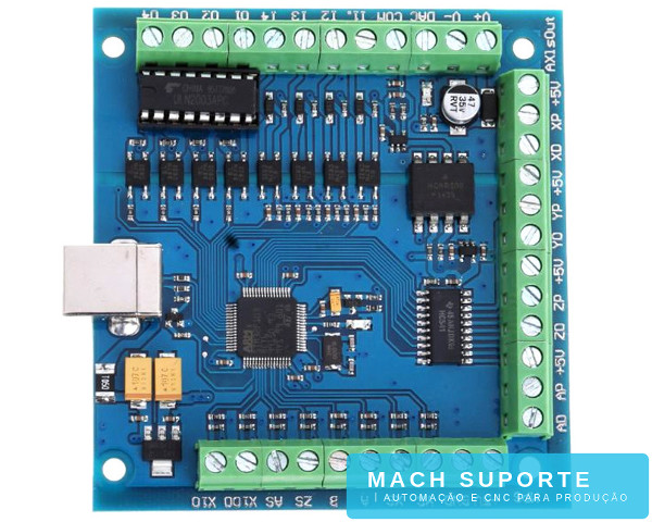 Interface Placa Controladora CNC Porta USB 4 Eixos RnR ECO MOTION 2.0 STB 4100 BLUE para Mach3