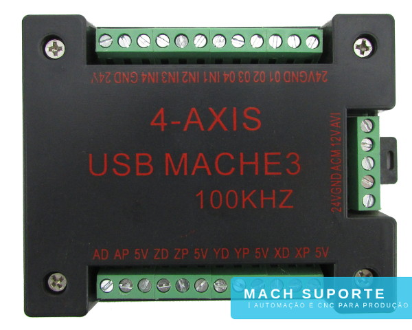 Interface Placa Controladora CNC Porta USB 4 Eixos RnR V2 (C/ CASE) para Mach3