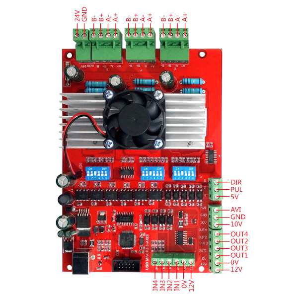 Placa Controladora CNC Integrada RnR CNC3AX TB6560 c/ Porta USB 3 Eixos para Mach3